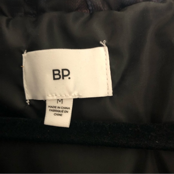 BP Oversize Puffer Coat Black Plaid Print Size M - Picture 7 of 14